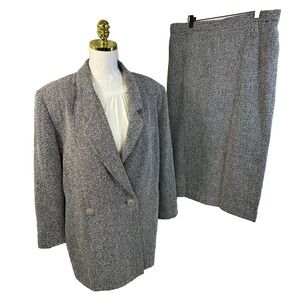 Vintage Women's Lily And Taylor Skirt Suit Size‎ 16 Two Piece Set Made in USA